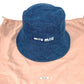 MIUMIU 5HC196 Denim Logo Bucket Hat, Bob Hat, Cotton, Women's, Blue
