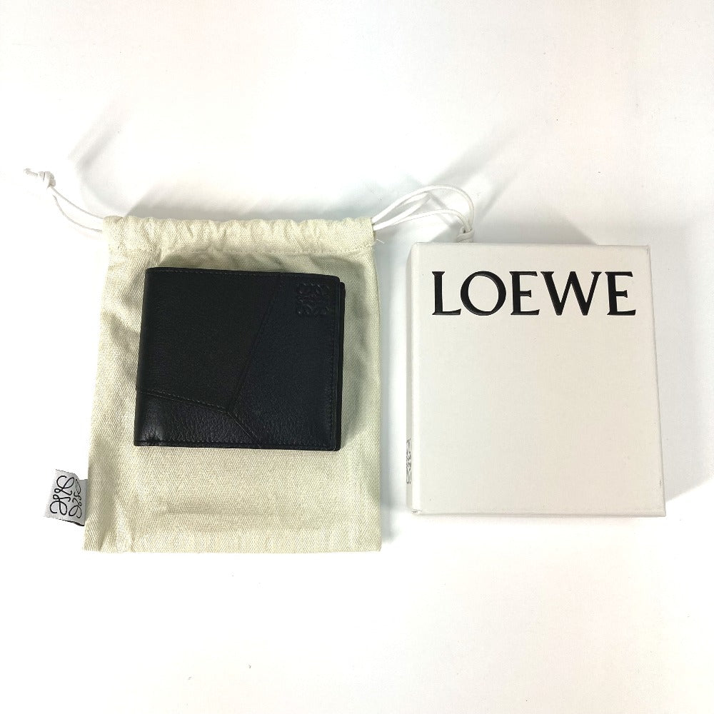 LOEWE C510501X06 アナグラム パズル バイフォールド コインウォレット コンパクトウォレット 2つ折り財布 レザー メンズ - brandshop-reference