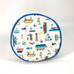 HERMES Marine Print Petit Chartier Drawstring Shoulder Bag, Cotton, Kids, White x Blue
