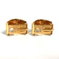 HERMES H Pattern Cloisonne Enamel Earrings GP Women's Gold and Blue