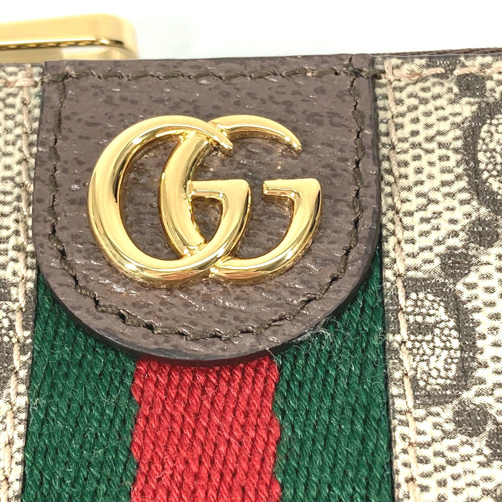 GUCCI 671722 GG Supreme Ophidia Coin Purse with Key Hook, GG Supreme Canvas, Beige, Women's