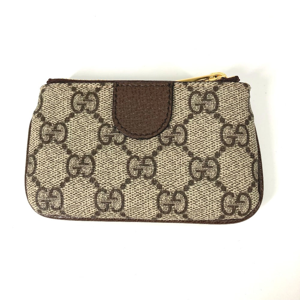 GUCCI 671722 GG Supreme Ophidia Coin Purse with Key Hook, GG Supreme Canvas, Beige, Women's