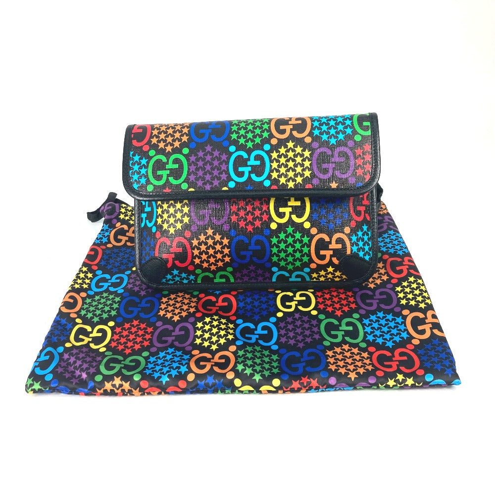 GUCCI 598113 GG Supreme Psychedelic Belt Bag, Crossbody Shoulder Bag, Leather, Men's, Multicolor