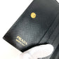 PRADA 1MV204 All-Over Logo Compact Wallet, Bi-Fold Leather, Women's, Black