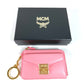 MCM Keychain with Logo Coin Purse Wallet Fragment Case Coin Case Leather Women's Pink