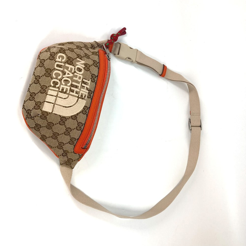 GUCCI 650299 ノースフェイス THE NORTH FACE コラボ GG ロゴ ベルトバッグ ベルトバッグ カバン クロスボディバッグ ボディバッグ レザー/キャンバス メンズ - brandshop-reference