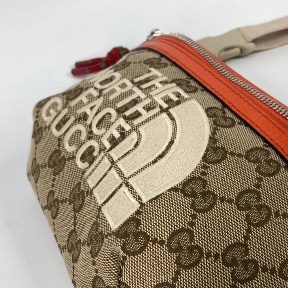 GUCCI 650299 ノースフェイス THE NORTH FACE コラボ GG ロゴ ベルトバッグ ベルトバッグ カバン クロスボディバッグ ボディバッグ レザー/キャンバス メンズ - brandshop-reference