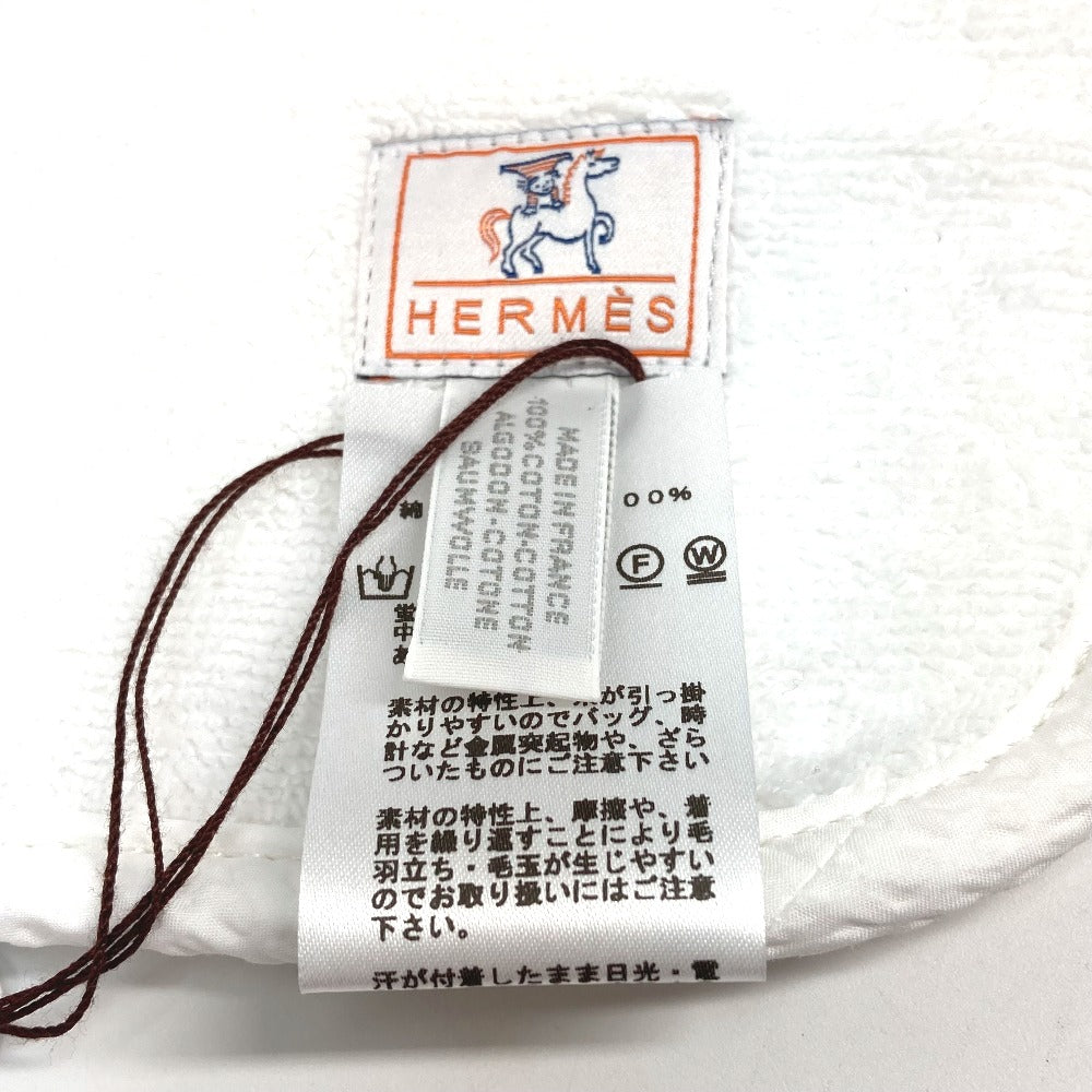 HERMES H103480M 01 Bath Wrap Cabriole Baby Bath Towel Cotton Kids' Towel Blanc Crème White