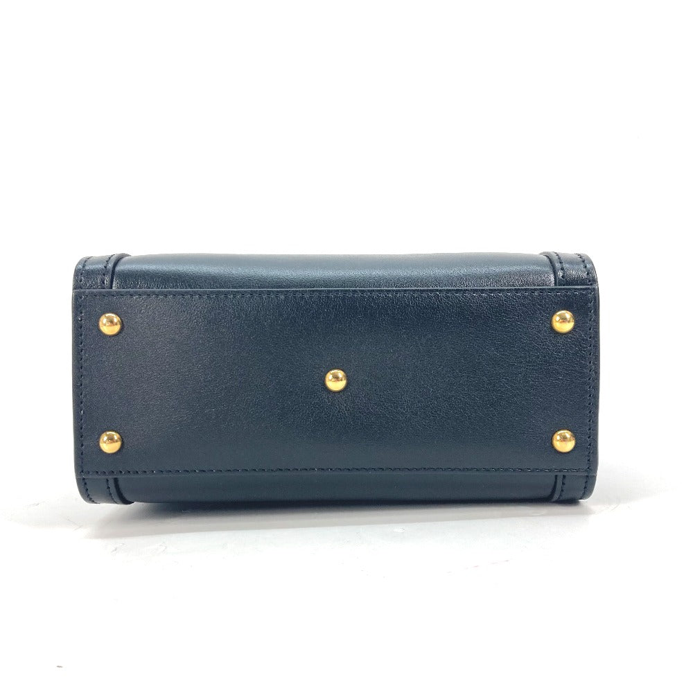GUCCI 655661 Diana Mini Bamboo 2-Way Handbag, Shoulder Bag, Crossbody Bag, Tote Bag, Leather, Black, with Neon-Colored Strap