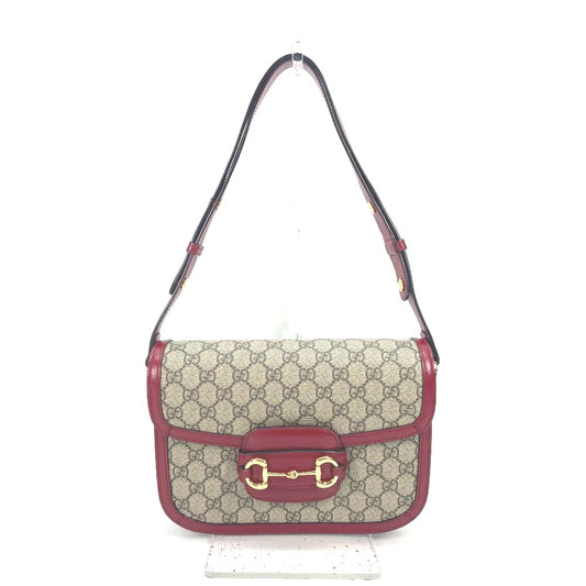 GUCCI 602204 GG Supreme Horsebit 1955 Shoulder Bag in GG Supreme Canvas, Beige