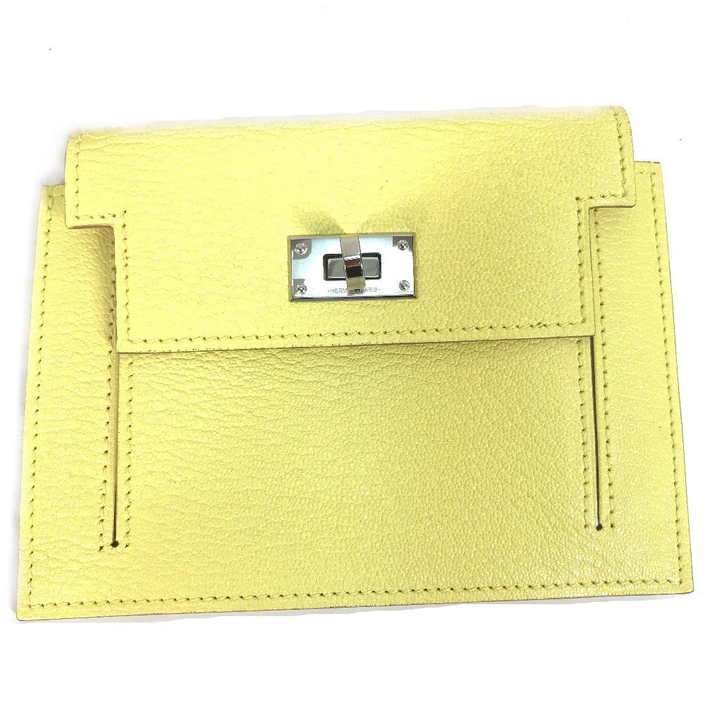 HERMES 小銭入れ ケリーポケット コンパクト 財布 コインケース シェーブル レディース イエロー - brandshop-reference