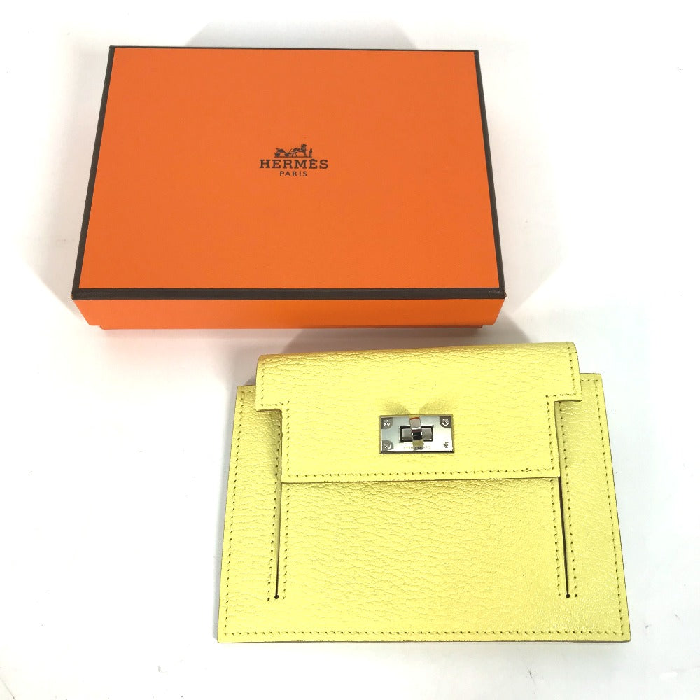 HERMES 小銭入れ ケリーポケット コンパクト 財布 コインケース シェーブル レディース イエロー - brandshop-reference