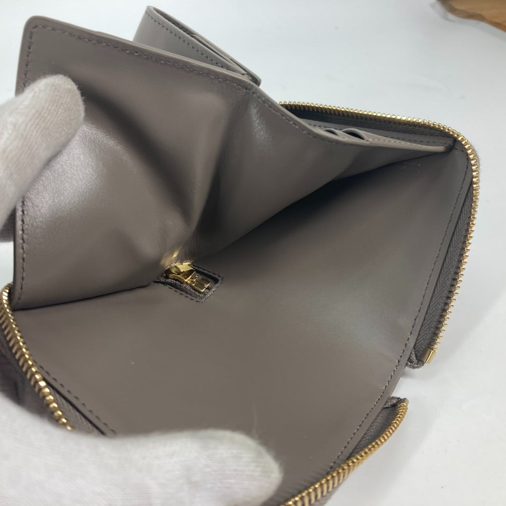 CELINE 10L203BEL.10BL コンパクトウォレット スモール ジップウォレット エッセンシャル ラウンドファスナー 2つ折り財布 レザー レディース - brandshop-reference