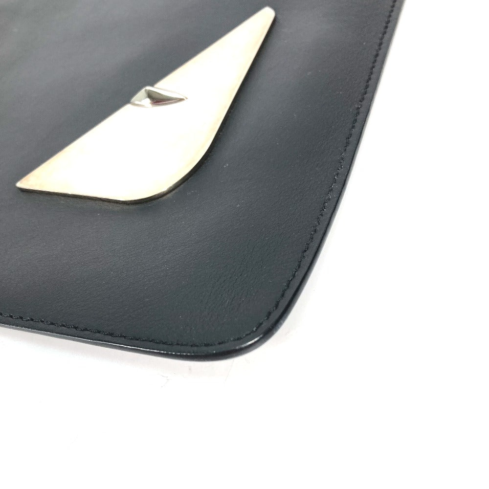 FENDI 7N0078 Monster Bugs Pouch/Clutch Bag in Black Leather for Men