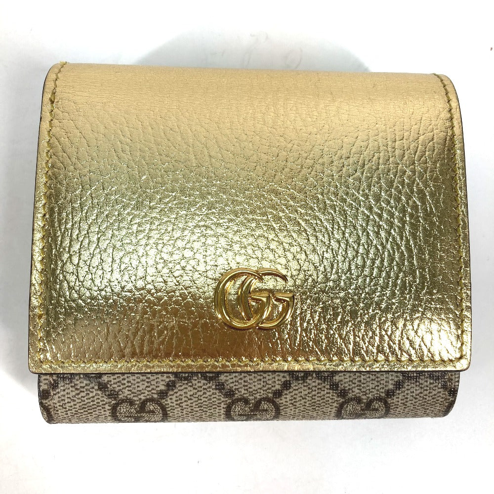 GUCCI 598587 コンパクトウォレット GGマーモント 2つ折り財布 レザー レディース - brandshop-reference