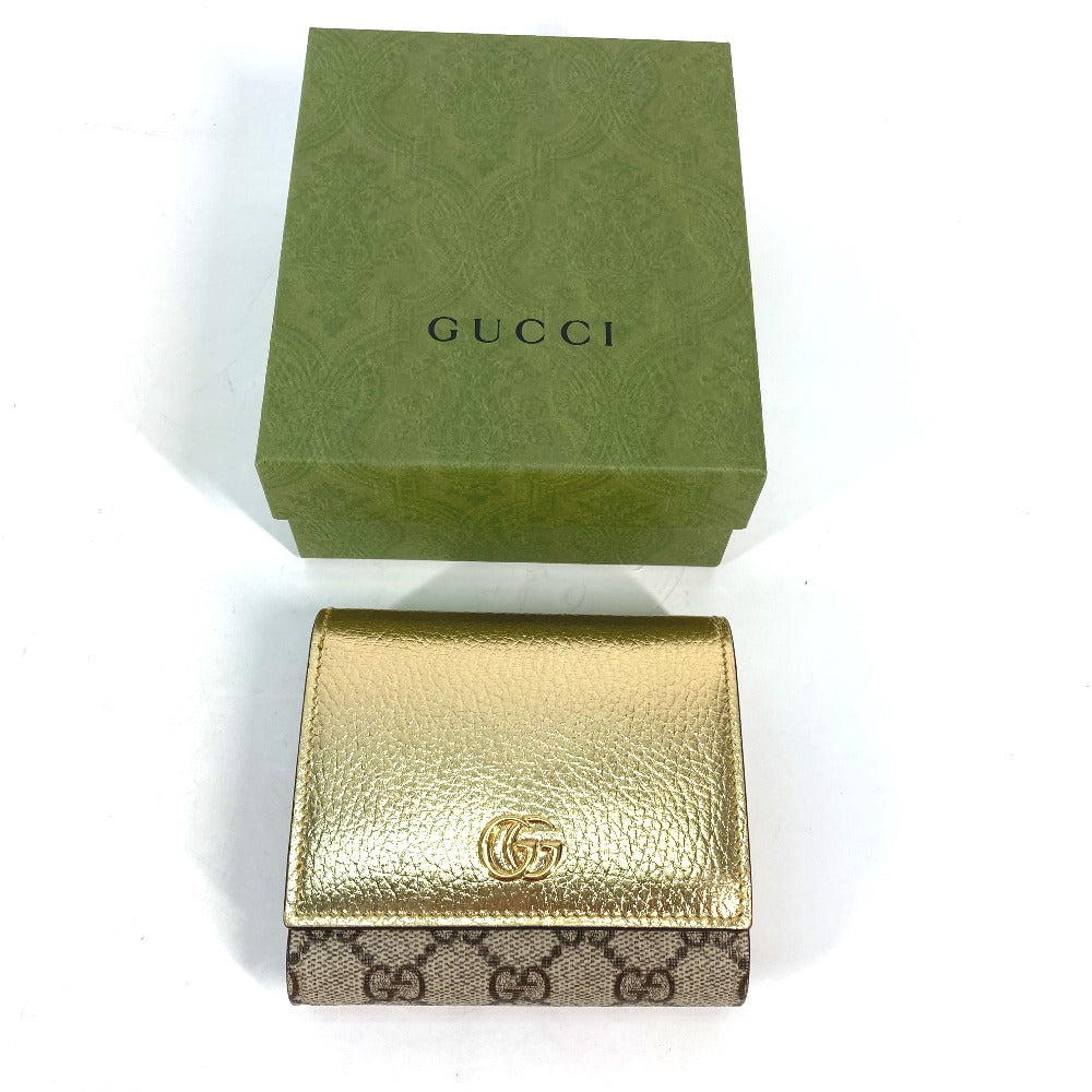 GUCCI 598587 コンパクトウォレット GGマーモント 2つ折り財布 レザー レディース - brandshop-reference