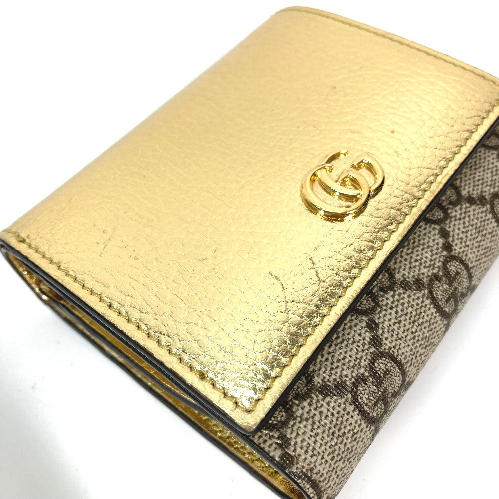 GUCCI 598587 コンパクトウォレット GGマーモント 2つ折り財布 レザー レディース - brandshop-reference