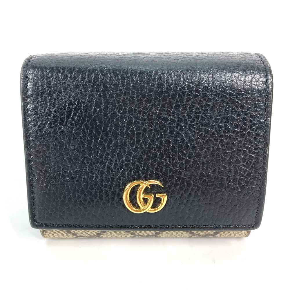 GUCCI 598587 GGスプリーム GGマーモント コンパクトウォレット 2つ折り財布 レザー/PVC レディース - brandshop-reference