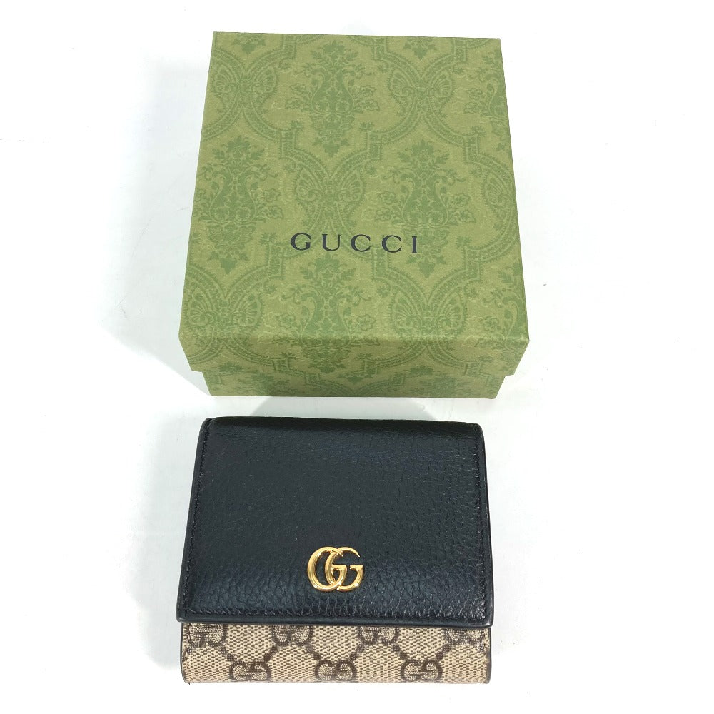 GUCCI 598587 GGスプリーム GGマーモント コンパクトウォレット 2つ折り財布 レザー/PVC レディース - brandshop-reference