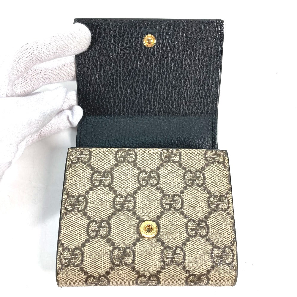 GUCCI 598587 GGスプリーム GGマーモント コンパクトウォレット 2つ折り財布 レザー/PVC レディース - brandshop-reference