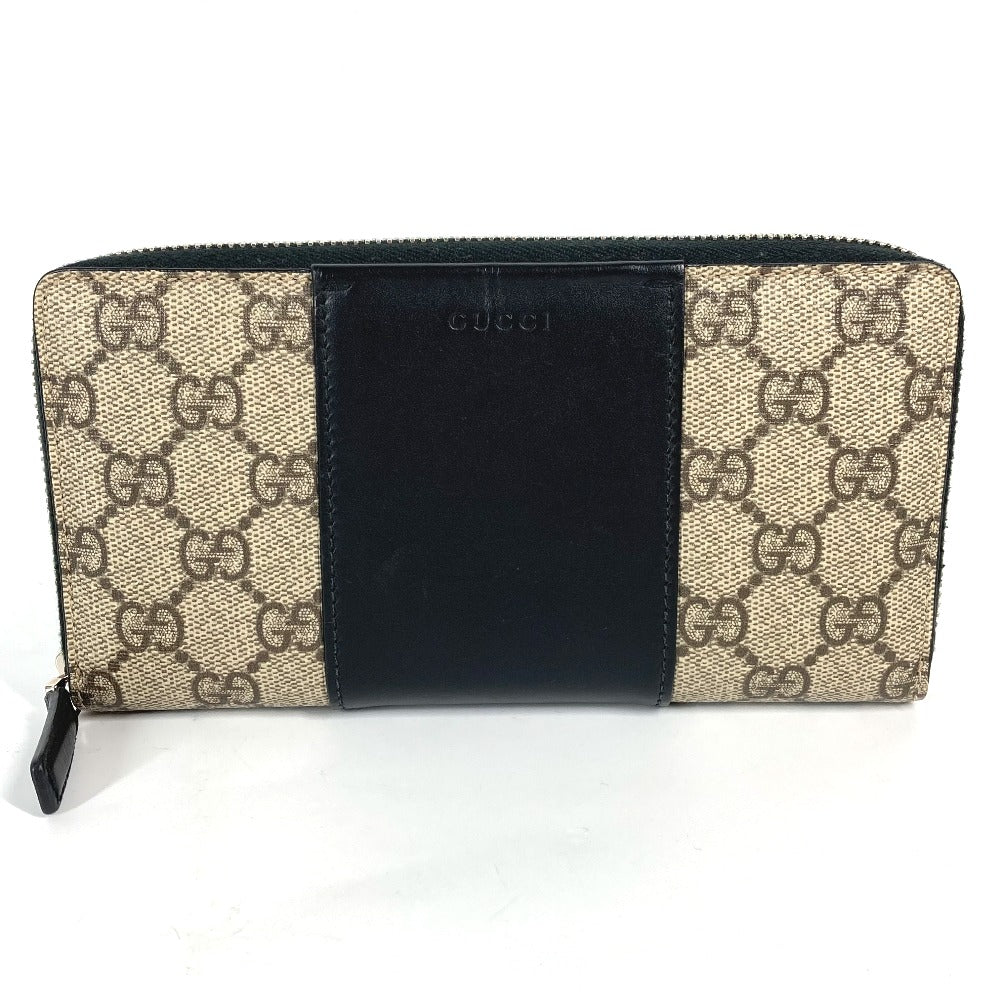 GUCCI 451249 GGスプリーム ロングウォレット ラウンドファスナー 長財布 PVC/レザー レディース - brandshop-reference