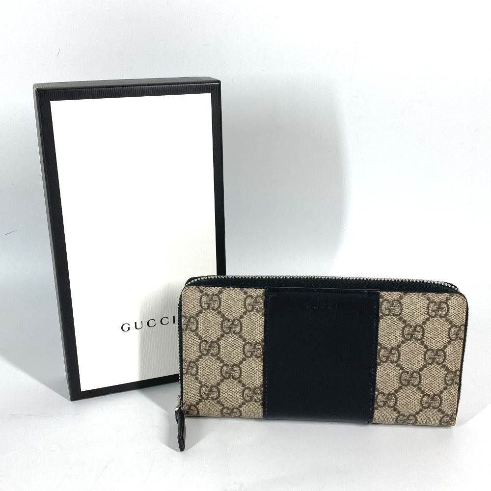 GUCCI 451249 GGスプリーム ロングウォレット ラウンドファスナー 長財布 PVC/レザー レディース - brandshop-reference