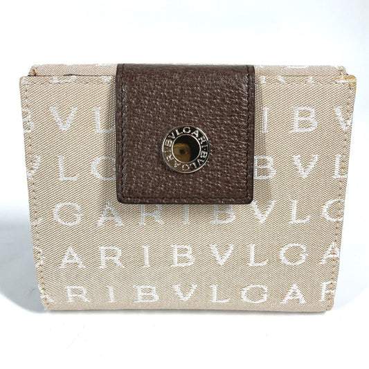 BVLGARI ロゴマニア コンパクトウォレット 2つ折り財布 レザー/キャンバス レディース - brandshop-reference