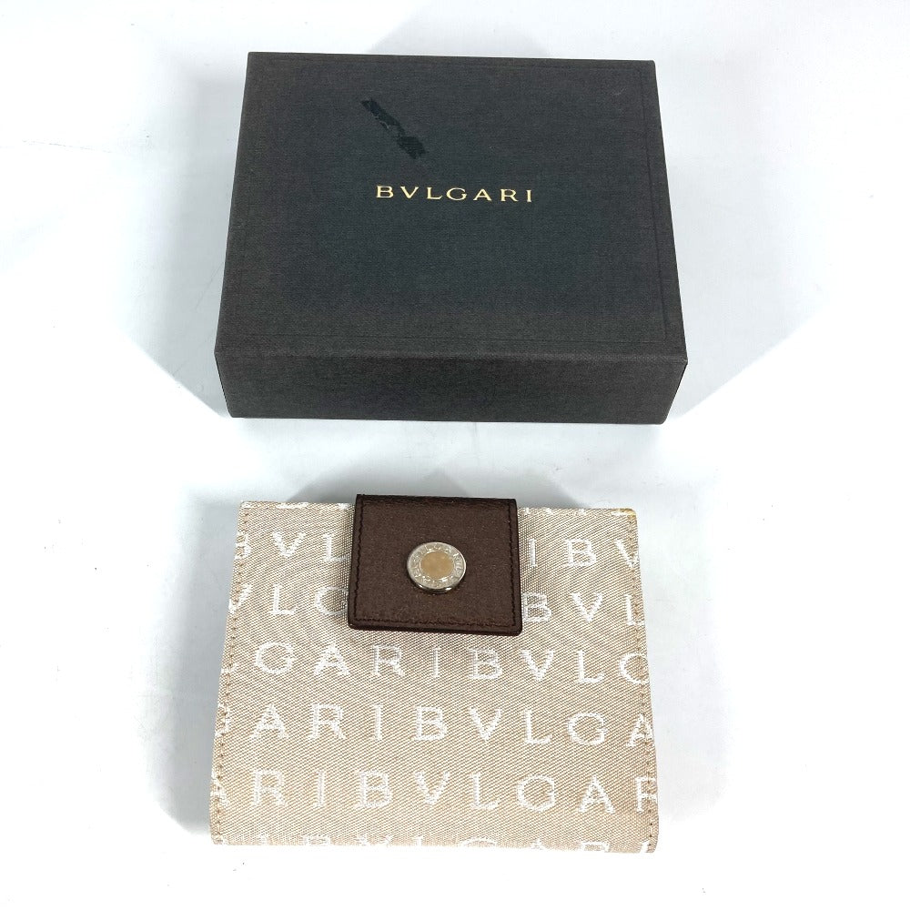 BVLGARI ロゴマニア コンパクトウォレット 2つ折り財布 レザー/キャンバス レディース - brandshop-reference