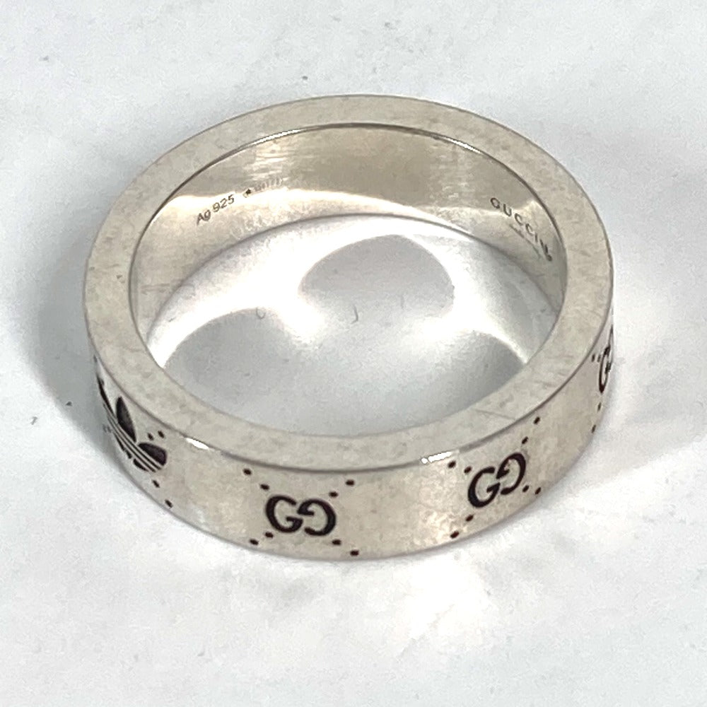 GUCCI 702766 adidas Collaboration Engraving Wide Ring, Men's Silver, AG925