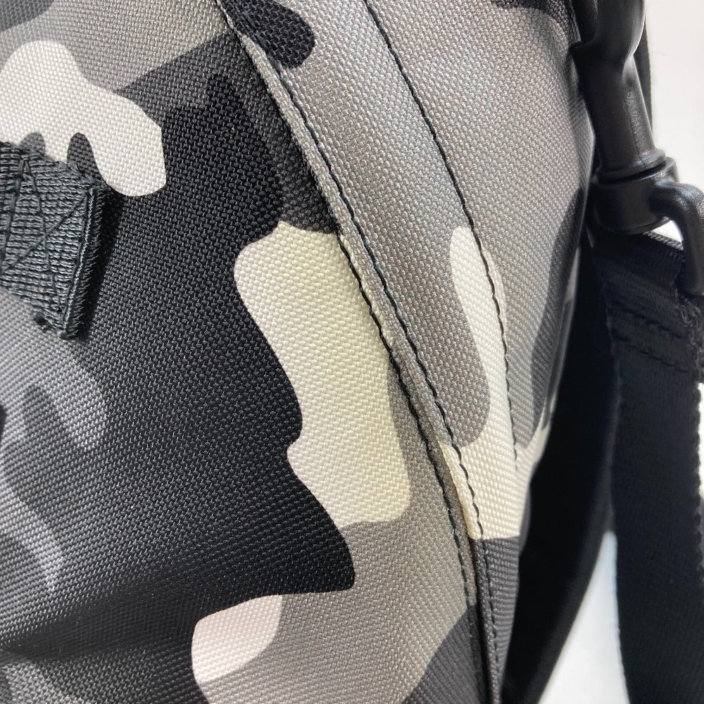 BALENCIAGA 6440312 Camouflage Army Backpack/Shoulder Bag, 2-Way Canvas Rucksack for Men, Gray and Black