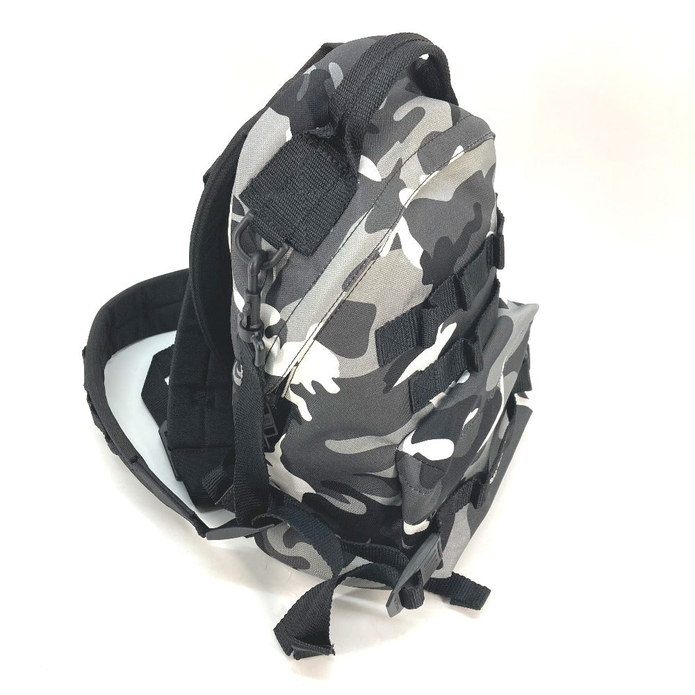 BALENCIAGA 6440312 Camouflage Army Backpack/Shoulder Bag, 2-Way Canvas Rucksack for Men, Gray and Black