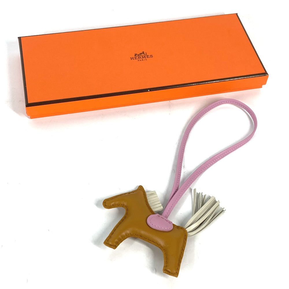 HERMES Rodeo PM Bag Charm, Horse Cheval Charm, Anjo Milo, Women's, Sesame/Mauve Sylvestre/Cle Beige