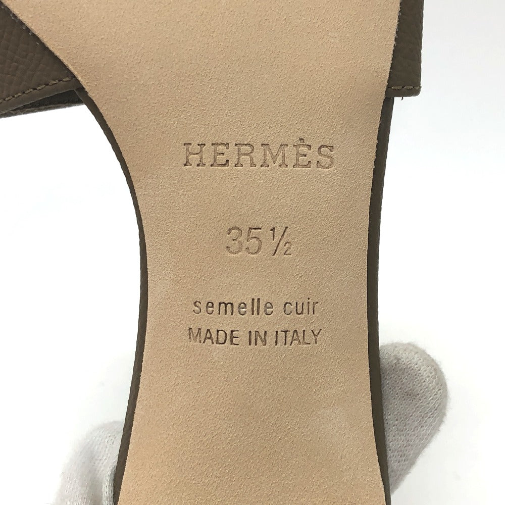 HERMES Hロゴ オアジス ヒール 靴 シューズ サンダル エプソン レディース