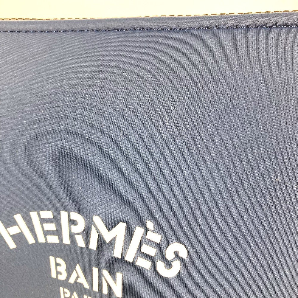 HERMES Neoban Pouch MM Flat Pouch, Clutch Bag, Cosmetic Pouch, Polyamide, Women's, Navy