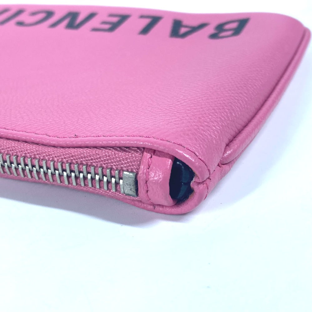 BALENCIAGA 545773 ロゴ VILLE ヴィル ポーチ カバン クラッチバッグ レザー レディース ピンク