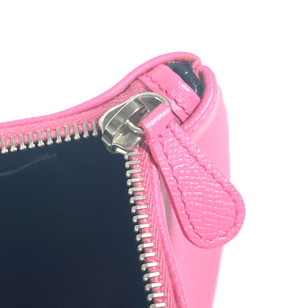 BALENCIAGA 545773 ロゴ VILLE ヴィル ポーチ カバン クラッチバッグ レザー レディース ピンク