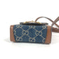 GUCCI 625615 GGデニム ホースビット 1955 ミニバッグ 肩掛け 斜め掛け ポシェット カバン ショルダーバッグ デニム レディース ブルー×ブラウン