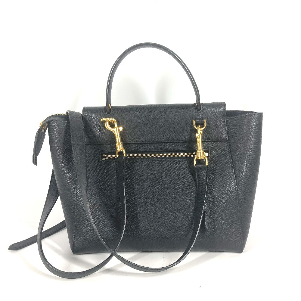 CELINE マイクロ トートバッグ ベルトバッグ 2WAY ショルダーバッグ 肩掛け 斜め掛け ハンドバッグ レザー レディース ブラック