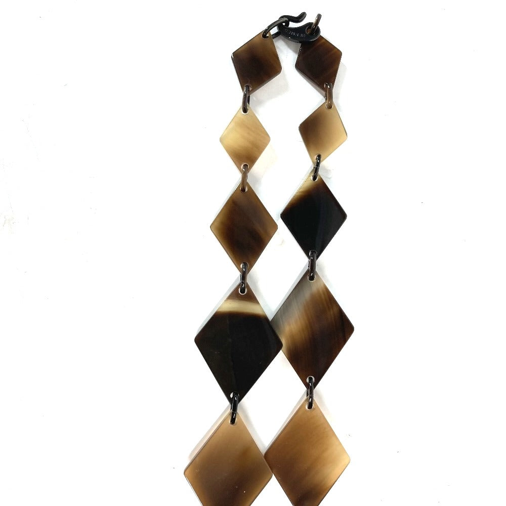 HERMES Lacquer Wood Long Necklace, Accessories, Necklace, Lacquer, Women's, Brown x Pink