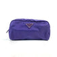 PRADA 1NA350 Triangle Logo Plaque Cosmetic Pouch Nylon Makeup Pouch Women's Purple
