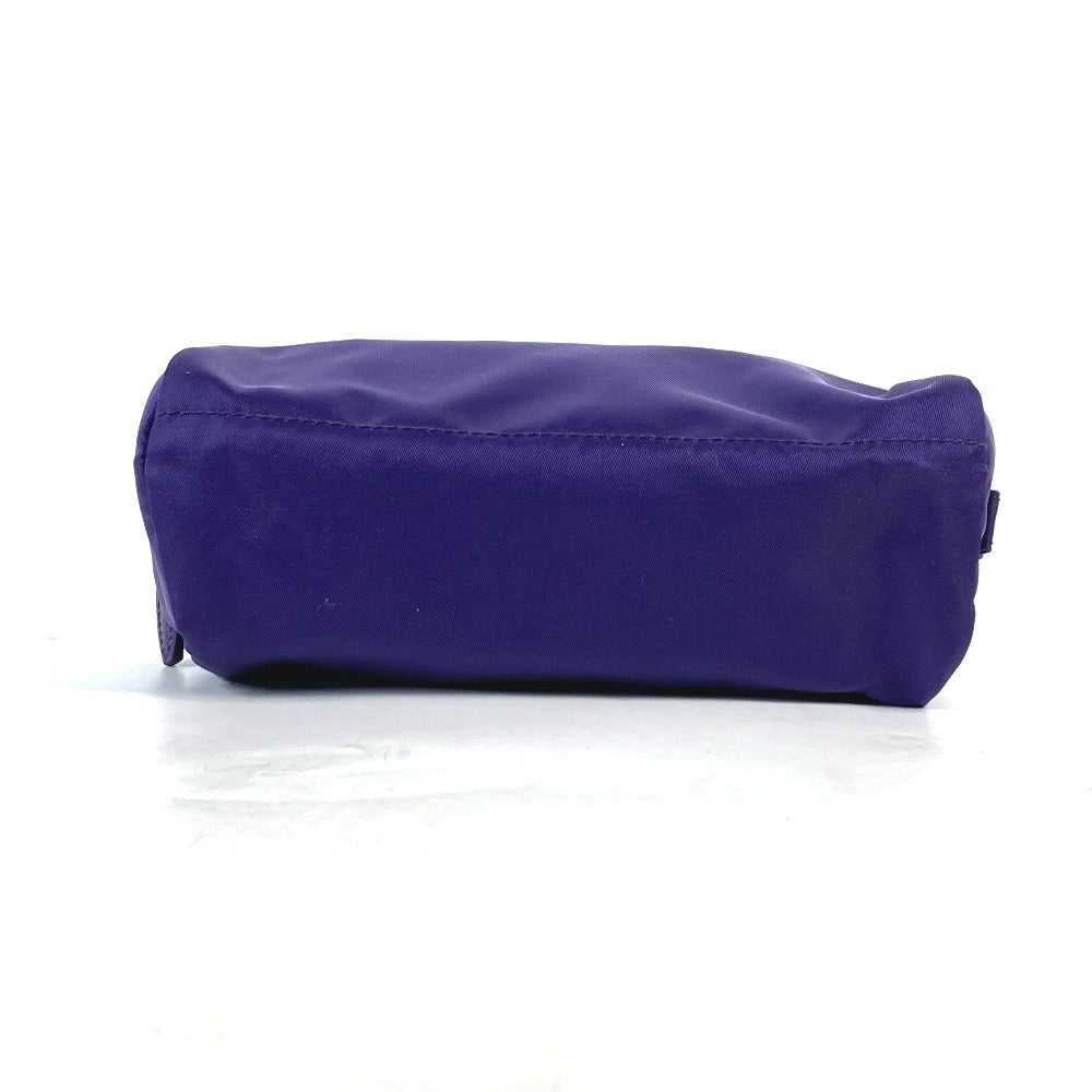 PRADA 1NA350 Triangle Logo Plaque Cosmetic Pouch Nylon Makeup Pouch Women's Purple