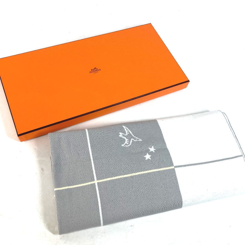 HERMES ベビー BABY 赤ちゃん プレード カブリオル タオル インテリア ブランケット コットン ユニセックス グリ・ペルル グレー - brandshop-reference