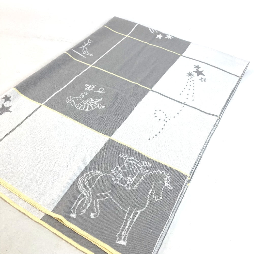 HERMES ベビー BABY 赤ちゃん プレード カブリオル タオル インテリア ブランケット コットン ユニセックス グリ・ペルル グレー - brandshop-reference