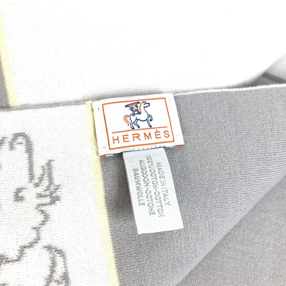 HERMES ベビー BABY 赤ちゃん プレード カブリオル タオル インテリア ブランケット コットン ユニセックス グリ・ペルル グレー - brandshop-reference