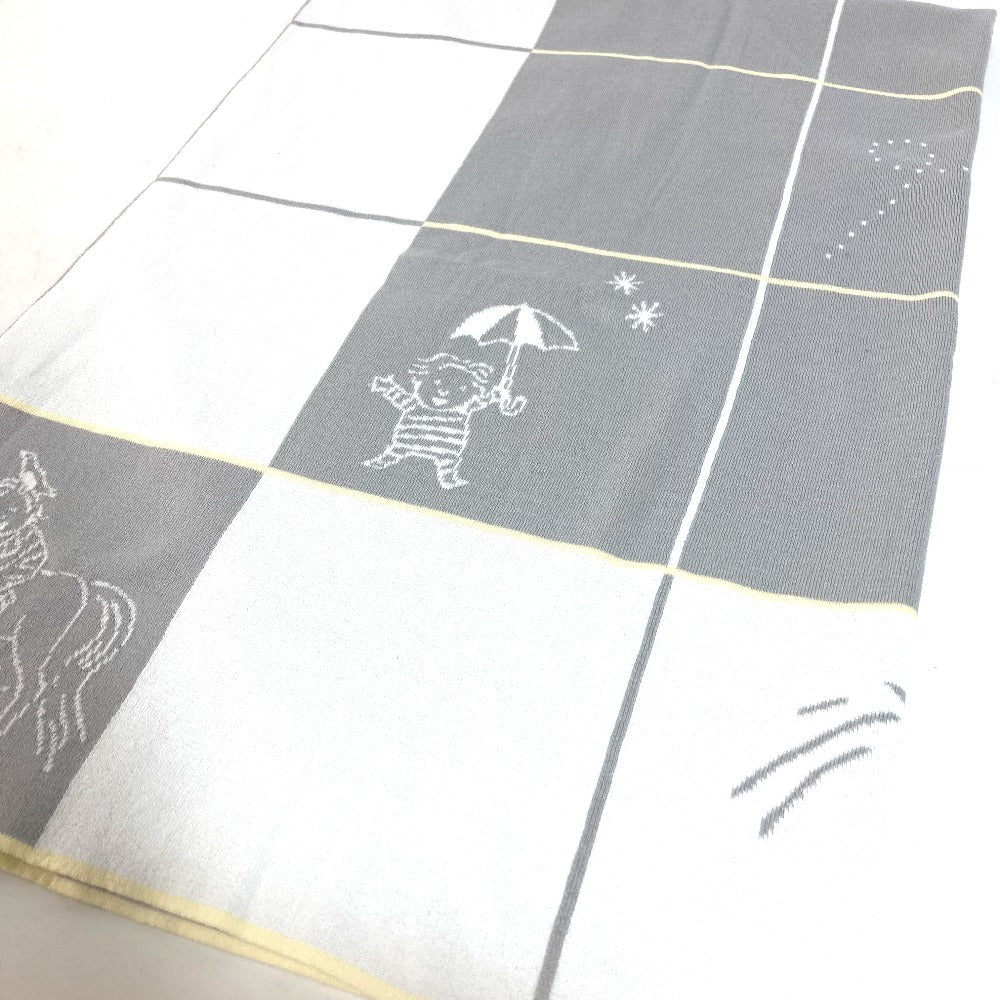 HERMES ベビー BABY 赤ちゃん プレード カブリオル タオル インテリア ブランケット コットン ユニセックス グリ・ペルル グレー - brandshop-reference