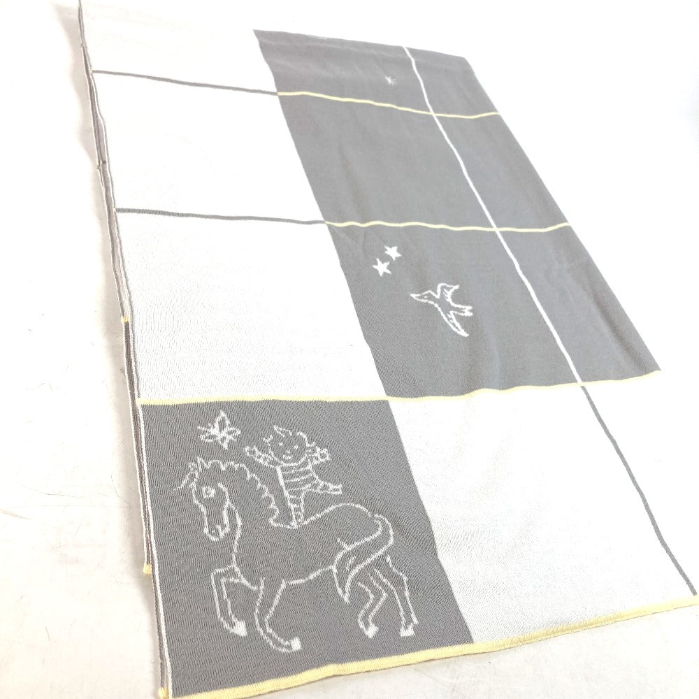 HERMES ベビー BABY 赤ちゃん プレード カブリオル タオル インテリア ブランケット コットン ユニセックス グリ・ペルル グレー - brandshop-reference