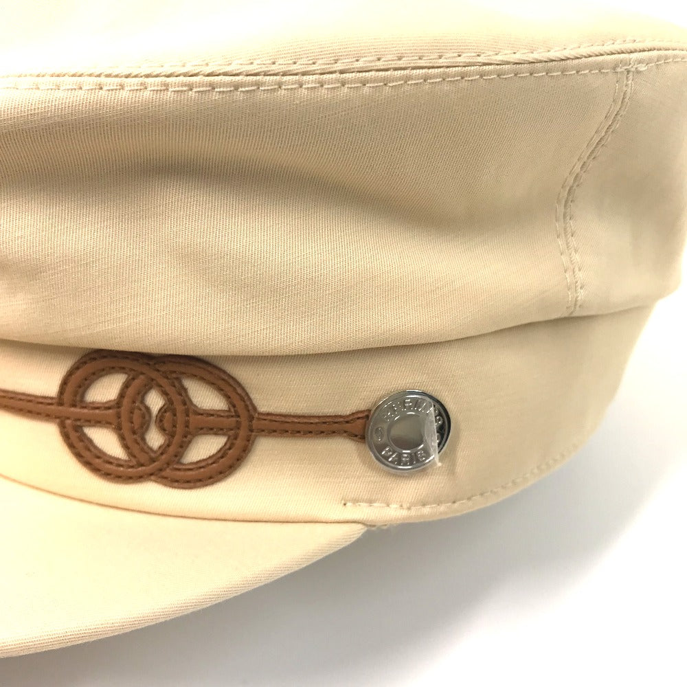 HERMES Serie Cabourg Cricket Hat, Marine Cap, Newsboy Cap, Cotton, Women's, Beige