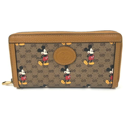 GUCCI 602532 ミニGGスプリーム DISNEY ディズニーコラボ ミッキーマウス ラウンドファスナー 長財布 GGスプリームキャンバス レディース