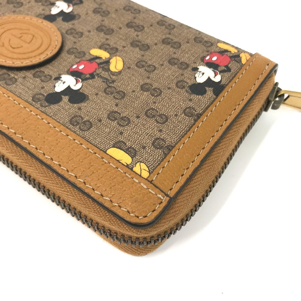 GUCCI 602532 ミニGGスプリーム DISNEY ディズニーコラボ ミッキーマウス ラウンドファスナー 長財布 GGスプリームキャンバス レディース