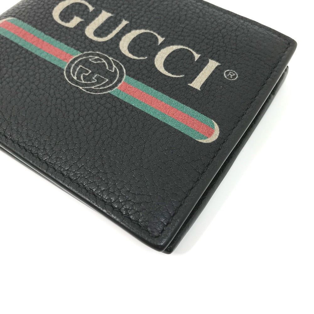 GUCCI 496316 ヴィンテージロゴ プリント コンパクトウォレット 2つ折り財布 レザー メンズ - brandshop-reference